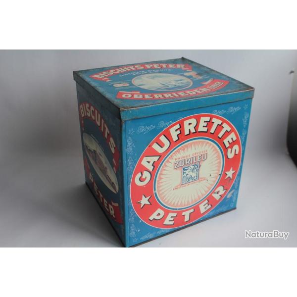Bo�te � biscuits t�le lithographi�e biscuits Gaufrettes Peter