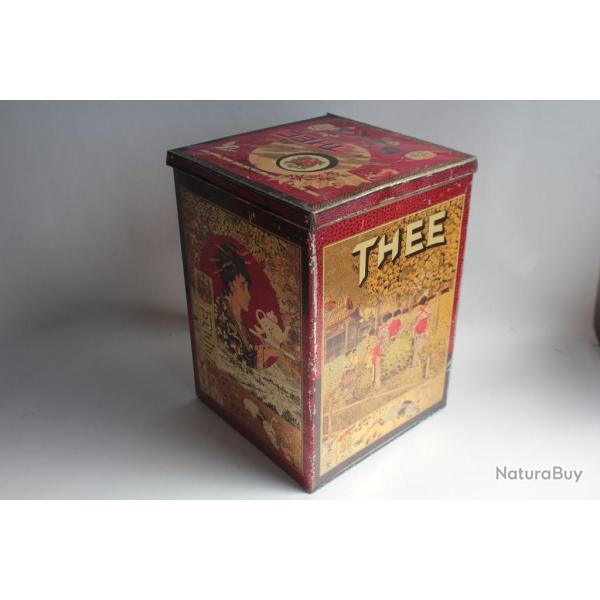 Bo�te � th� t�le lithographi�e thee d�cors asiatique