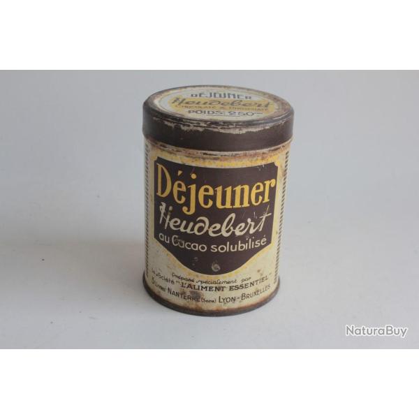 Bo�te chocolat t�le lithographi�e D�jeuner Heudebert Cacao solubilis�
