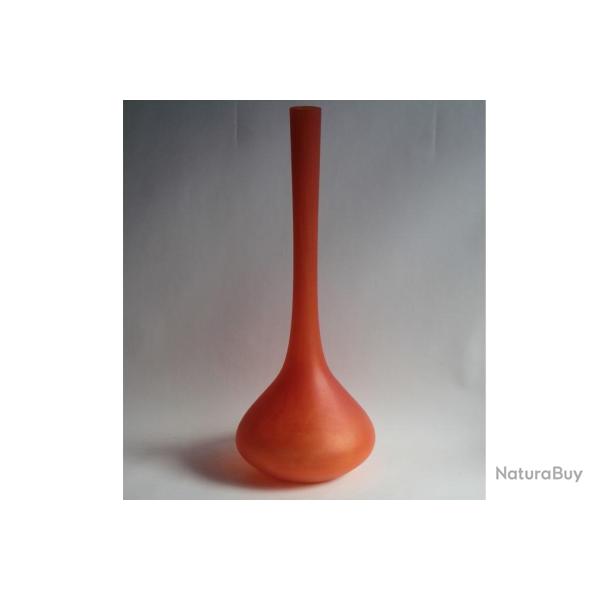 Grand Vase soliflore verre marmor�en orange