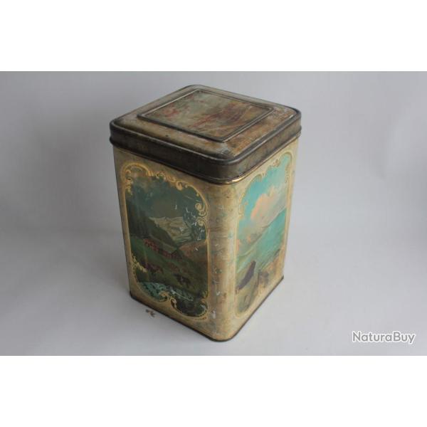 Bo�te t�le lithographi�e Cacao biscuits Vues Suisse