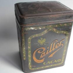 Boîte chocolats tôle lithographiée Cailler Cacao Suisse