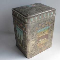 Boîte chocolats tôle lithographiée Gaufré Cacao Lucerna