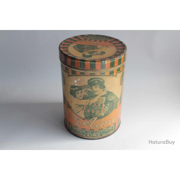 Bo�te � biscuits t�le lithographi�e Oh! mes Aim� Georges Dijon