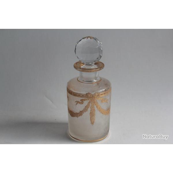 SAINT LOUIS Flacon cristal givr� et dor�