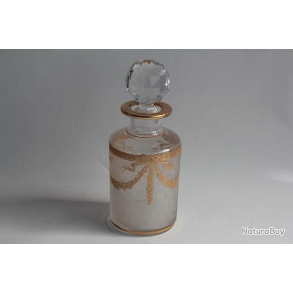 SAINT LOUIS Flacon cristal givr� et dor�