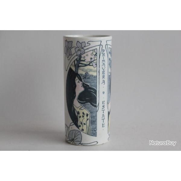 Vase rouleau Printemps �t� Femmes S.C. Richard Italie Art Nouveau