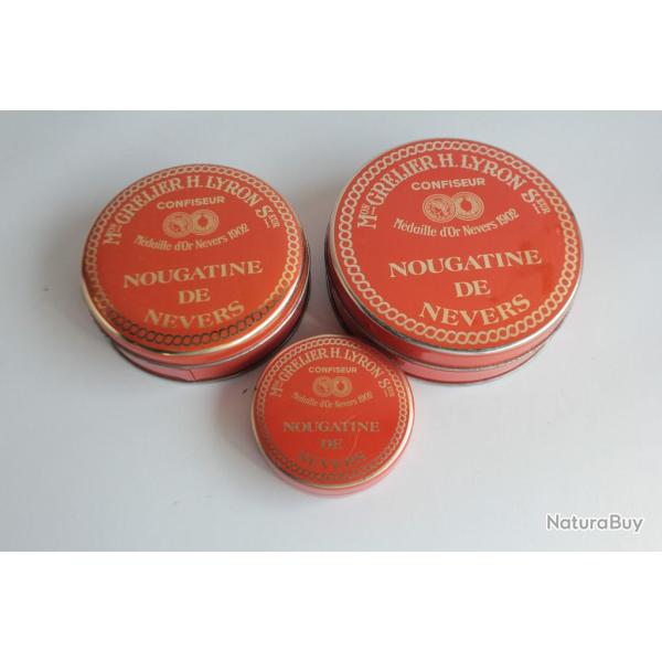3 Bo�te biscuits t�le lithographi�e Nougatine de nevers Lyon
