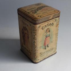 Boîte chocolats tôle lithographiée Cacao solubilisé Suchard