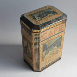 Boîte café tôle lithographiée Bonbons du père Antonio