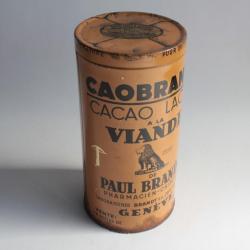 Boîte chocolats tôle lithographiée Cacao lacté a la viande Caobrandt