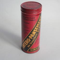 Boîte médicaments tôle lithographiée entéro-pansement Zizine Pharmacie