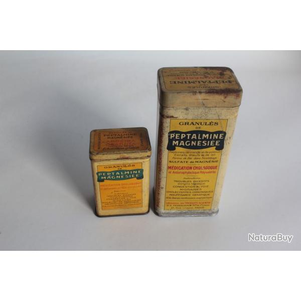 2 Bo�te m�dicaments t�le lithographi�e peptalmine magn�si�e Pharmacie