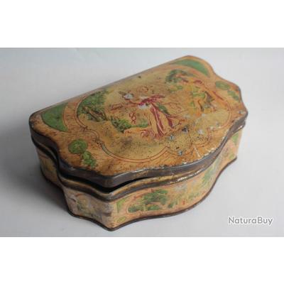Ancienne Boîte à Biscuits En Tôle Lithographiée - Forme Rectangulaire - Réf N.1