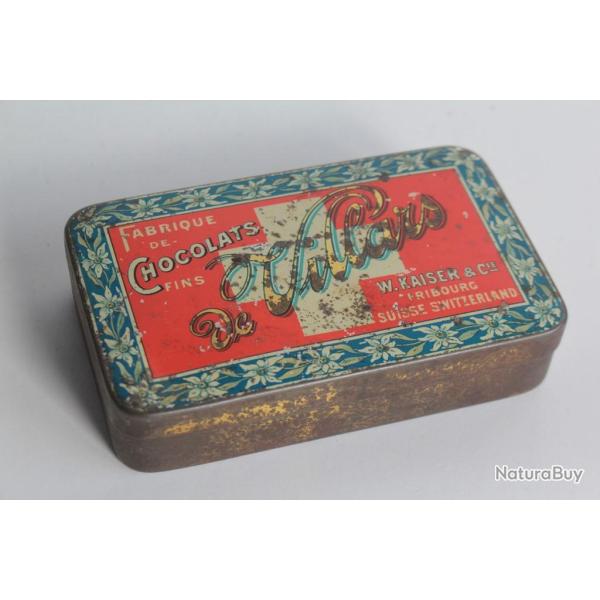 Bo�te t�le lithographi�e Chocolats de Villars Fribourg Suisse