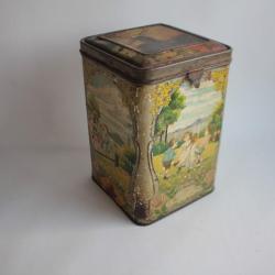 Boîte tôle lithographiée Bonbons confiserie moderne Etienne Huber