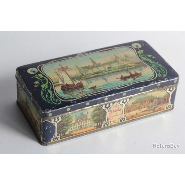 Bo�te t�le lithographi�e chocolat Slots Chocolade Danemark