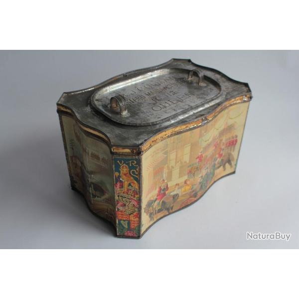 Bo�te � biscuit t�le lithographi�e J&J Colman Mustard Imperial Institut