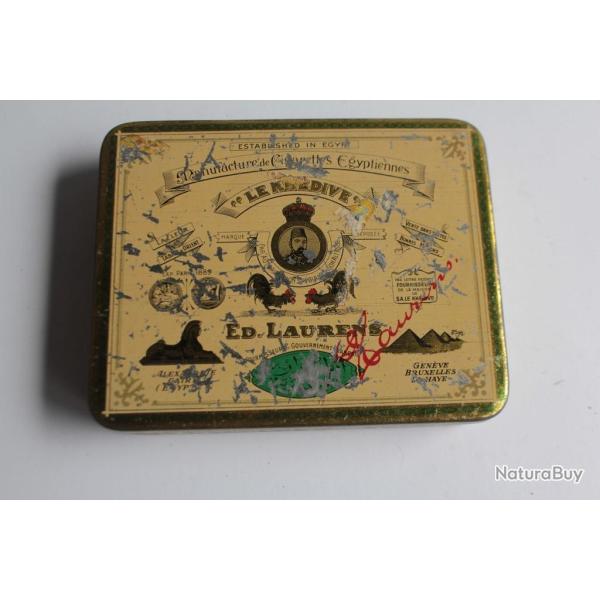 Bo�te � cigarettes en t�le lithographi�e ED.LAURENS Le Kh�dive Figaro