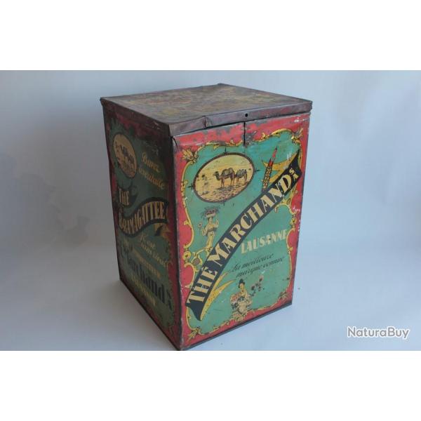 Grande bo�te t�le lithographi�e Th� marchand SA Lausanne