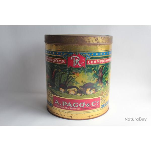 Bo�te t�le lithographi�e champignons secs A. Pago & Co
