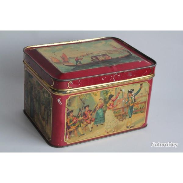 Bo�te t�le lithographi�e Monde Italie Espagne Inde Russie Orient