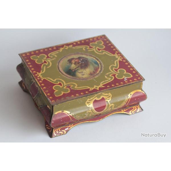 Bo�te t�le lithographi�e biscuits Peek Frean & Co Chien