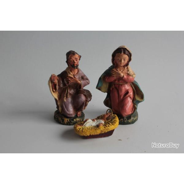 3 Figurine vintage Composition cr�che Italie
