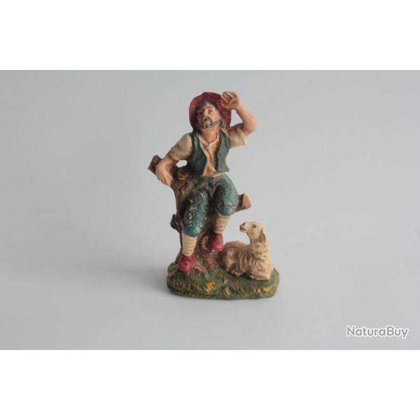 Figurine vintage Composition paysan en contemplation Italie