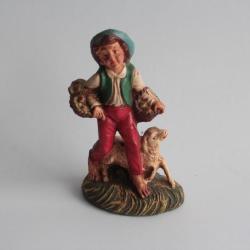 Figurine vintage Composition gar&ccedil;ons avec paniers de pommes Italie