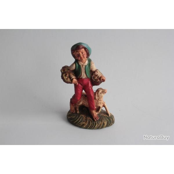 Figurine vintage Composition gar�ons avec paniers de pommes Italie