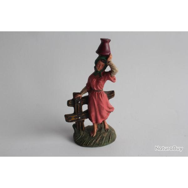 Figurine vintage Composition personne portant un sceau Italie