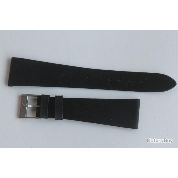 Bracelet montre Wittnauer 20 mm satin noir + boucle vintage