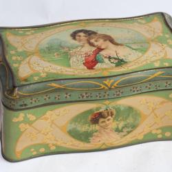 Boîte tôle lithographiée Femmes Art nouveau