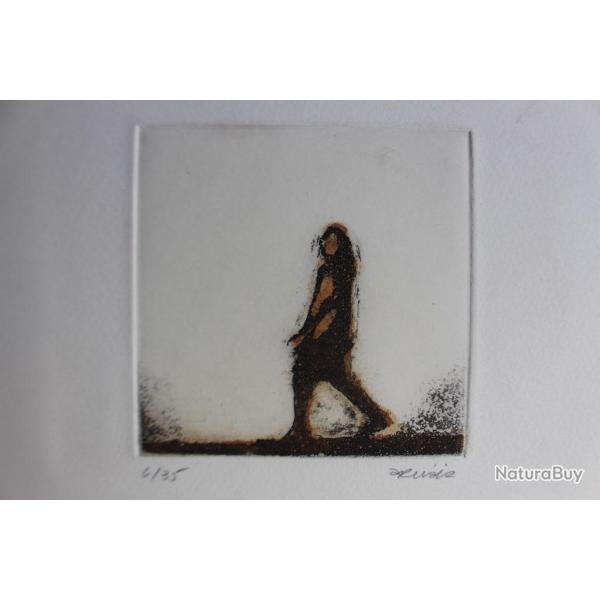 Gravure lithographi�e Doroteo ARN�IZ Le Marcheur de la Paix