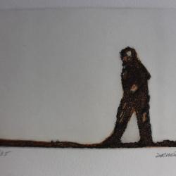 Gravure lithographiée Doroteo ARNÁIZ Le Marcheur de la Paix