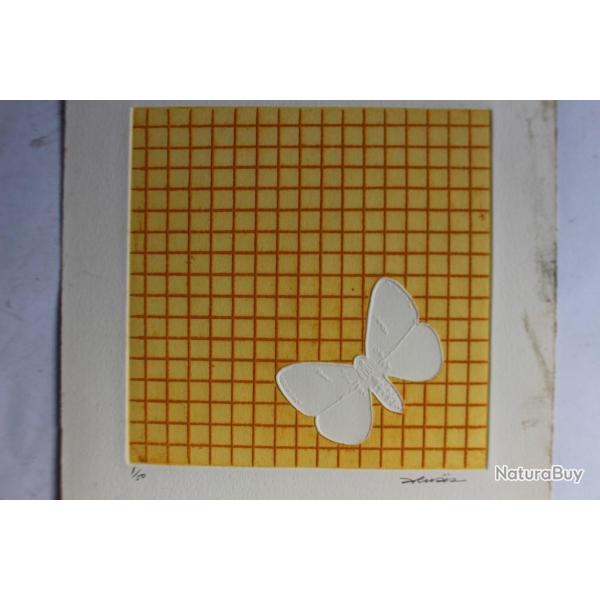 Gravure lithographi�e Doroteo ARN�IZ Papillon