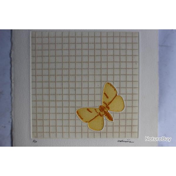 Gravure lithographi�e Doroteo ARN�IZ Papillon