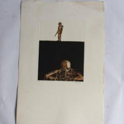 Gravure lithographiée Doroteo ARNÁIZ Petite guerre - gros bénéfice