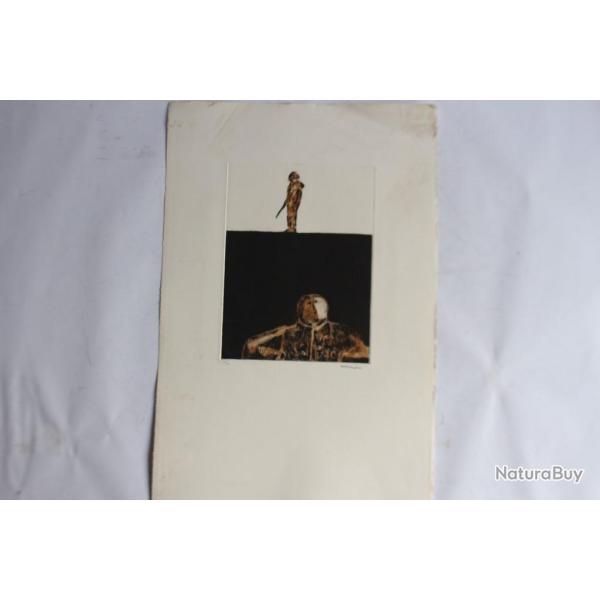 Gravure lithographi�e Doroteo ARN�IZ Petite guerre - gros b�n�fice