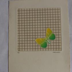 Gravure lithographiée Doroteo ARNÁIZ Papillon