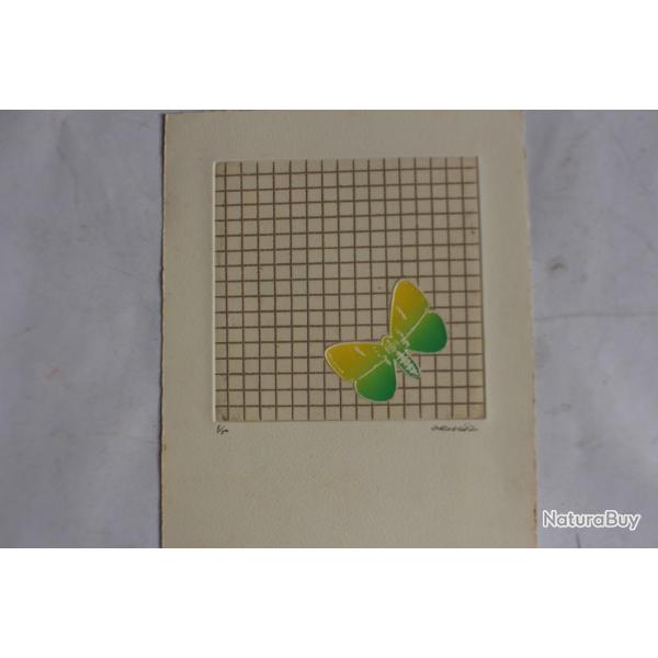 Gravure lithographi�e Doroteo ARN�IZ Papillon