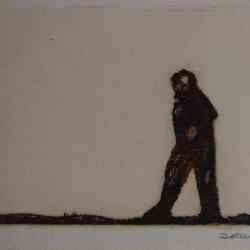 Gravure lithographiée Doroteo ARNÁIZ Caminante de la paz