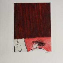 Gravure lithographiée Doroteo ARNÁIZ La fuite