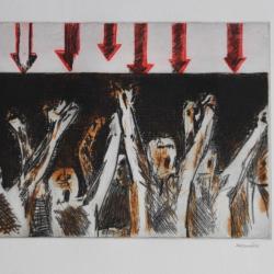 Gravure lithographiée Doroteo ARNÁIZ Excitation raciale