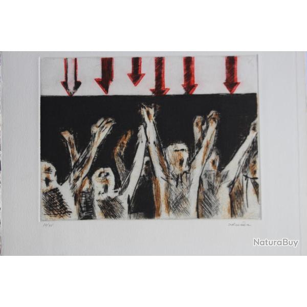 Gravure lithographi�e Doroteo ARN�IZ Excitation raciale