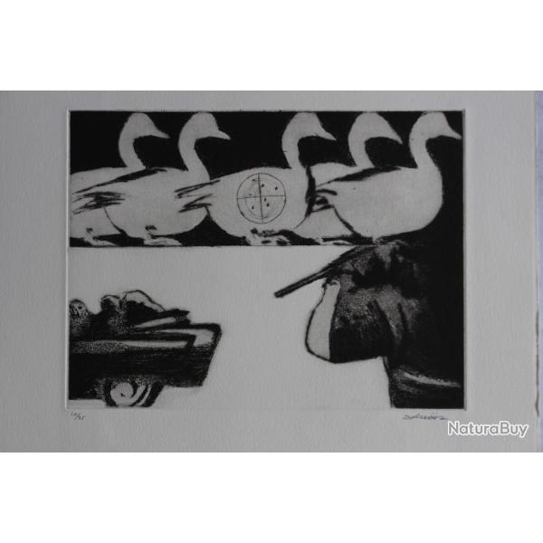 Gravure lithographi�e Doroteo ARN�IZ Dallas 3' O'Clock