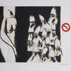 Gravure lithographiée Doroteo ARNÁIZ Le planing de la faim