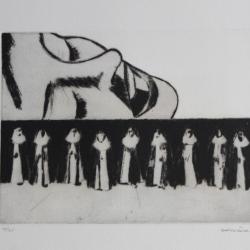 Gravure lithographiée Doroteo ARNÁIZ Procès à Diderot