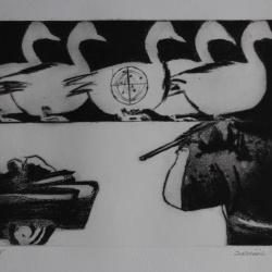 Gravure lithographiée Doroteo ARNÁIZ Dallas 3' O'Clock